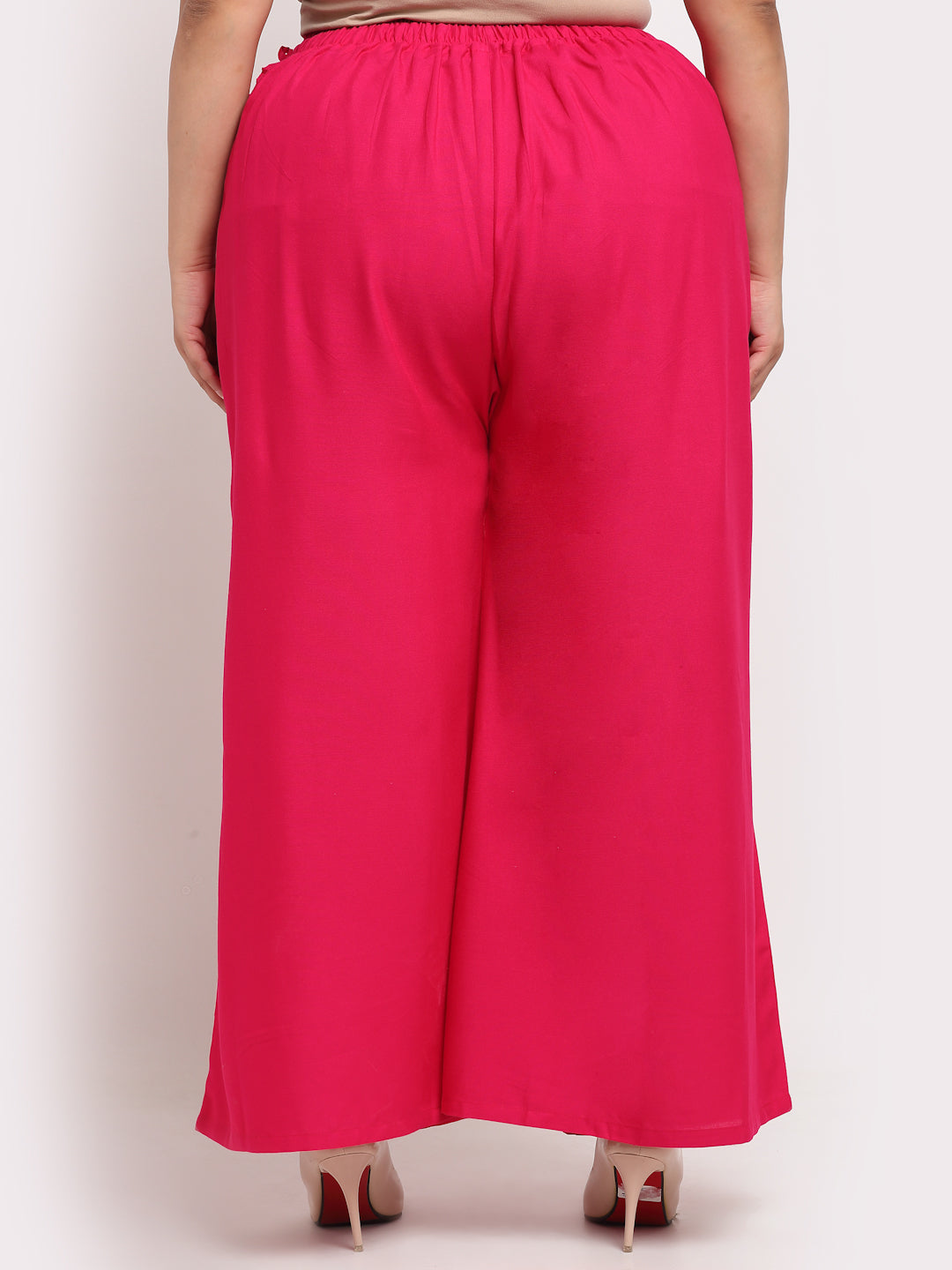 Dark Pink Rayon Pocket Plus Palazzo