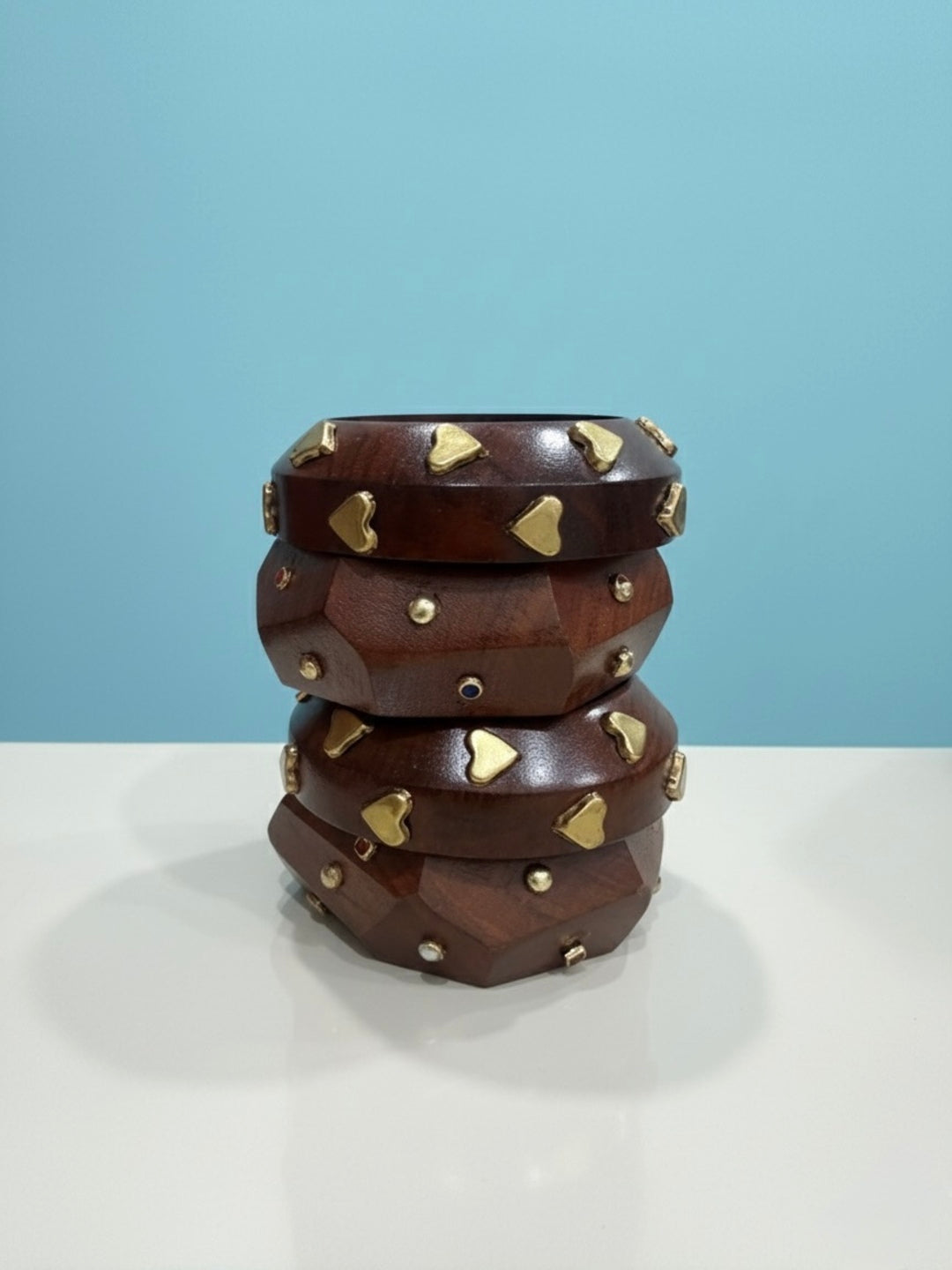motional Support Gelato Wooden Bangles-Set of 4