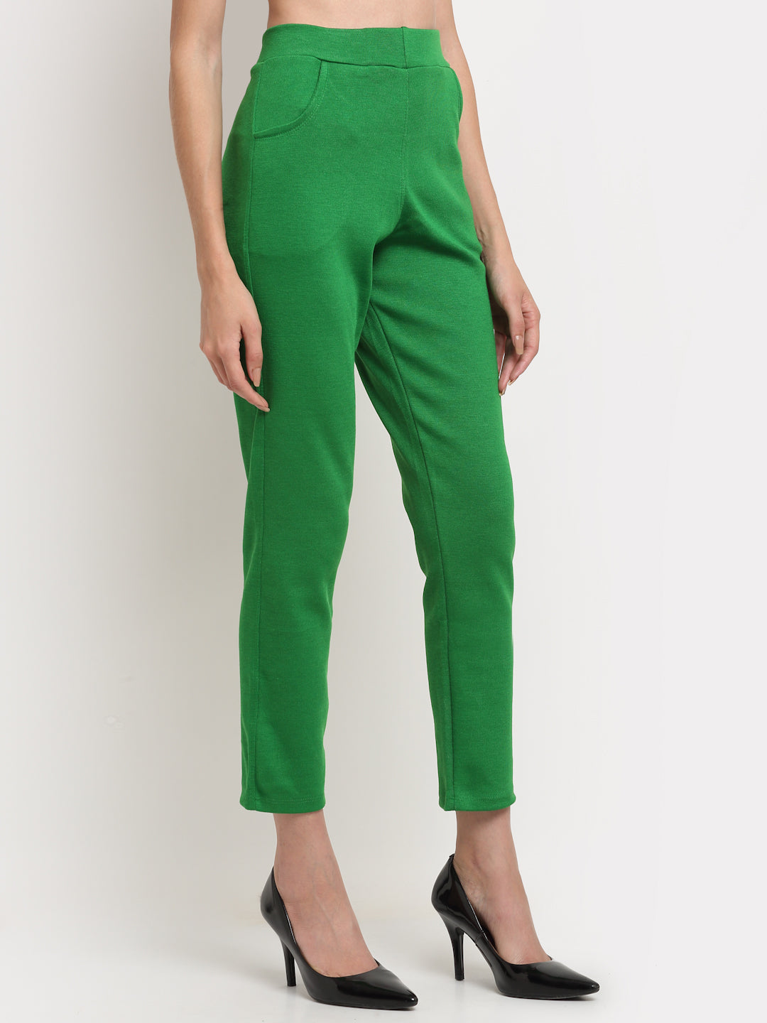 Green Woolen Pocket Pant