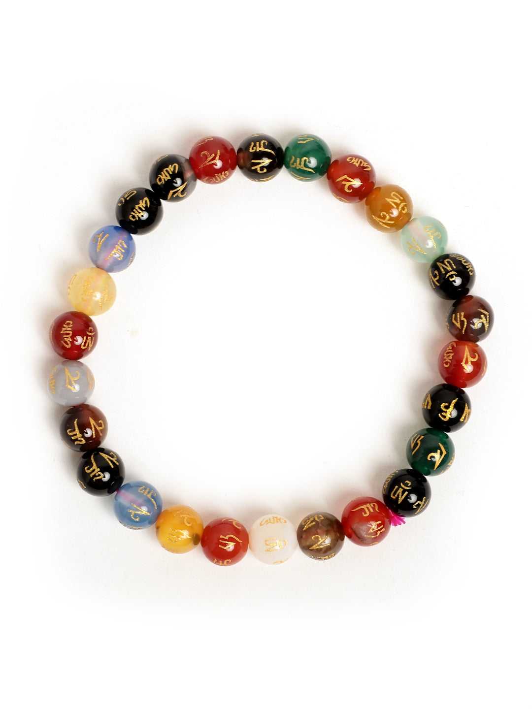 Om Mani Multi Semi Precious Stone Bracelet