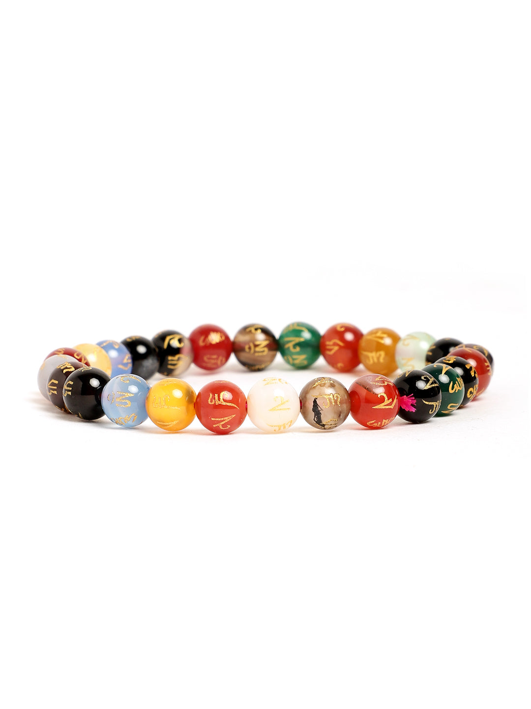 Om Mani Multi Semi Precious Stone Bracelet