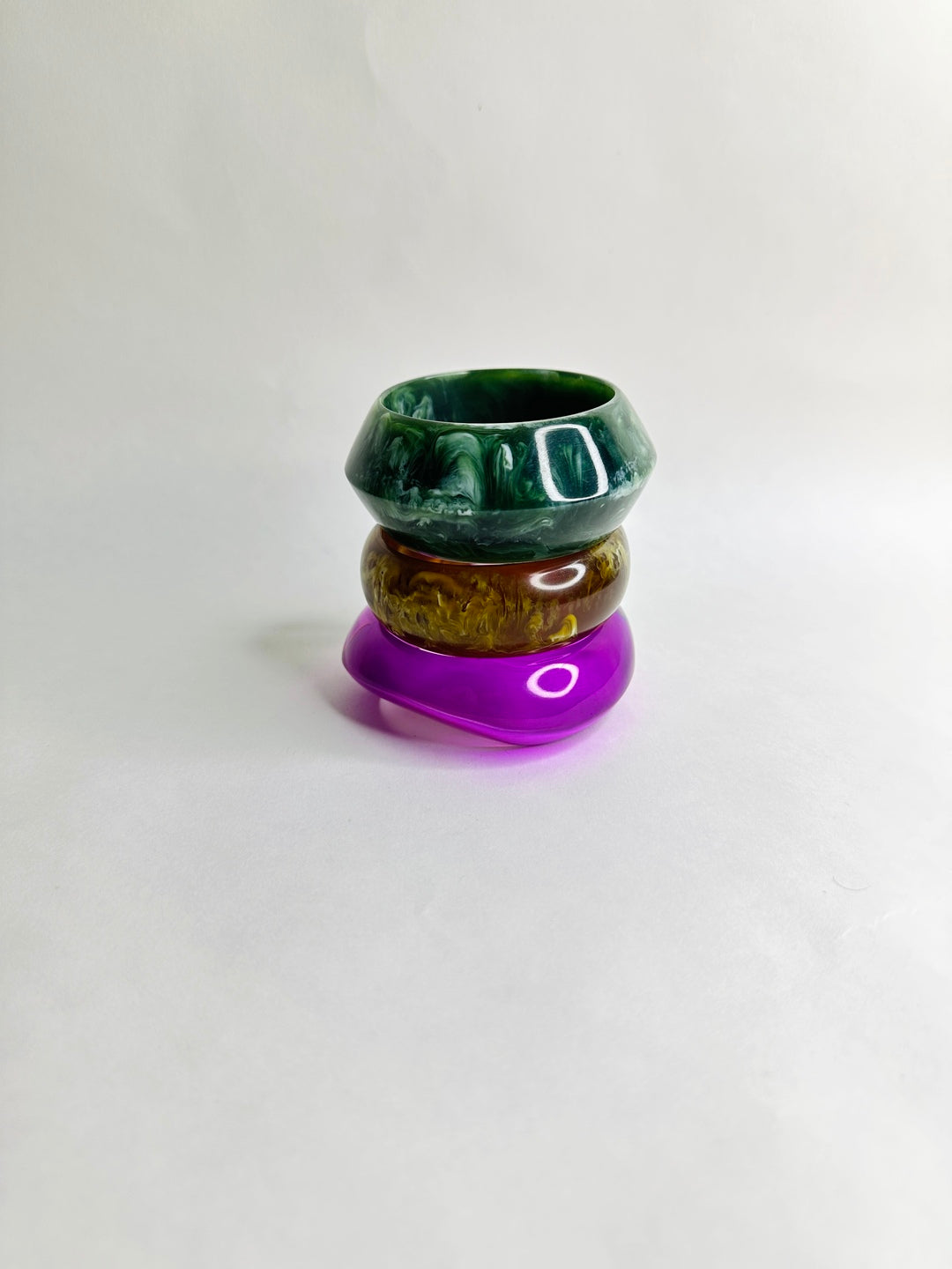 Gol Gappe Pop Resin Bangles-Set of 3