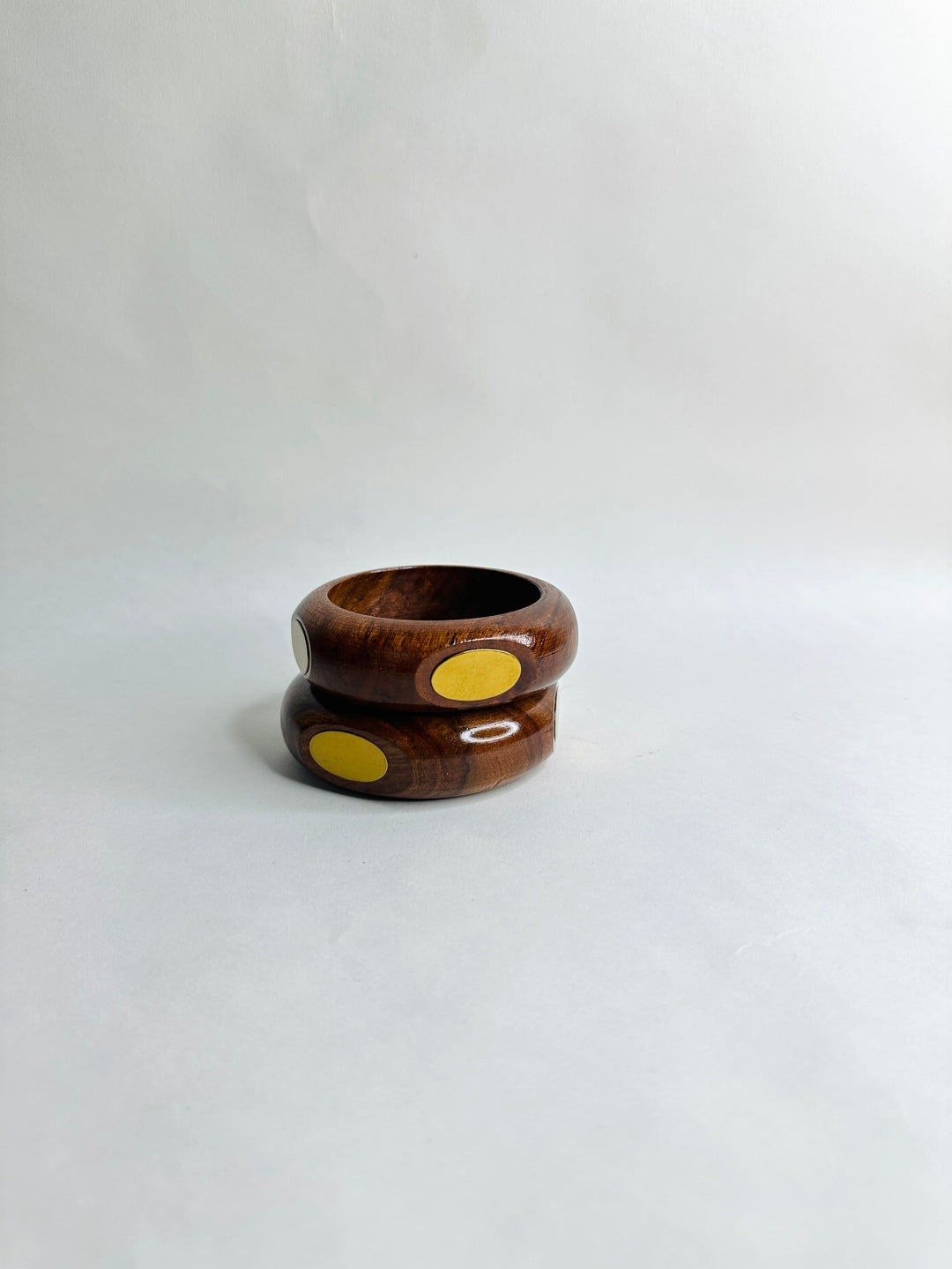 Brown Salt Wooden Bangles-Set of 2