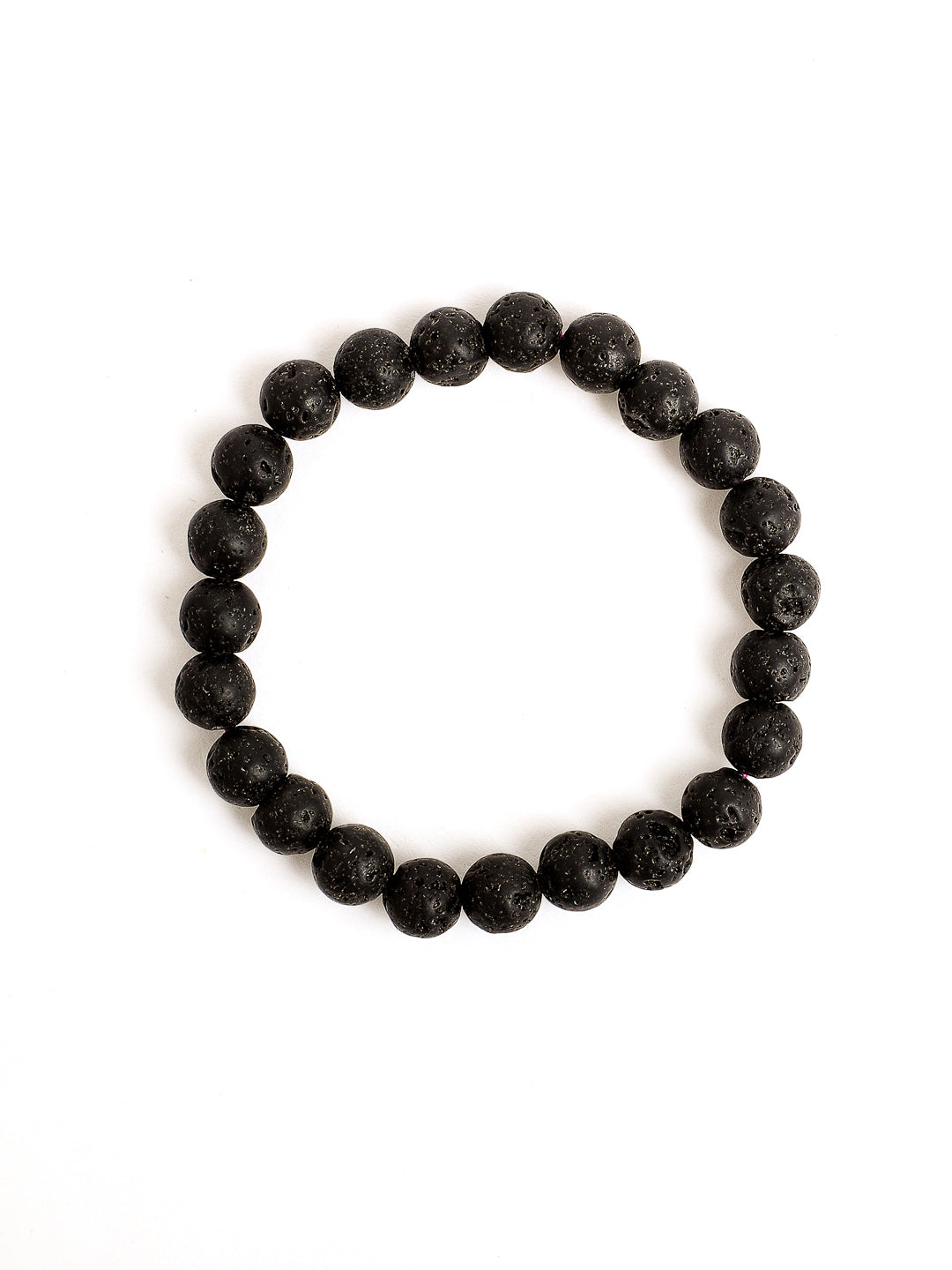 Combo Of Hemetite And Lawa Semi Precious Stone Bracelet