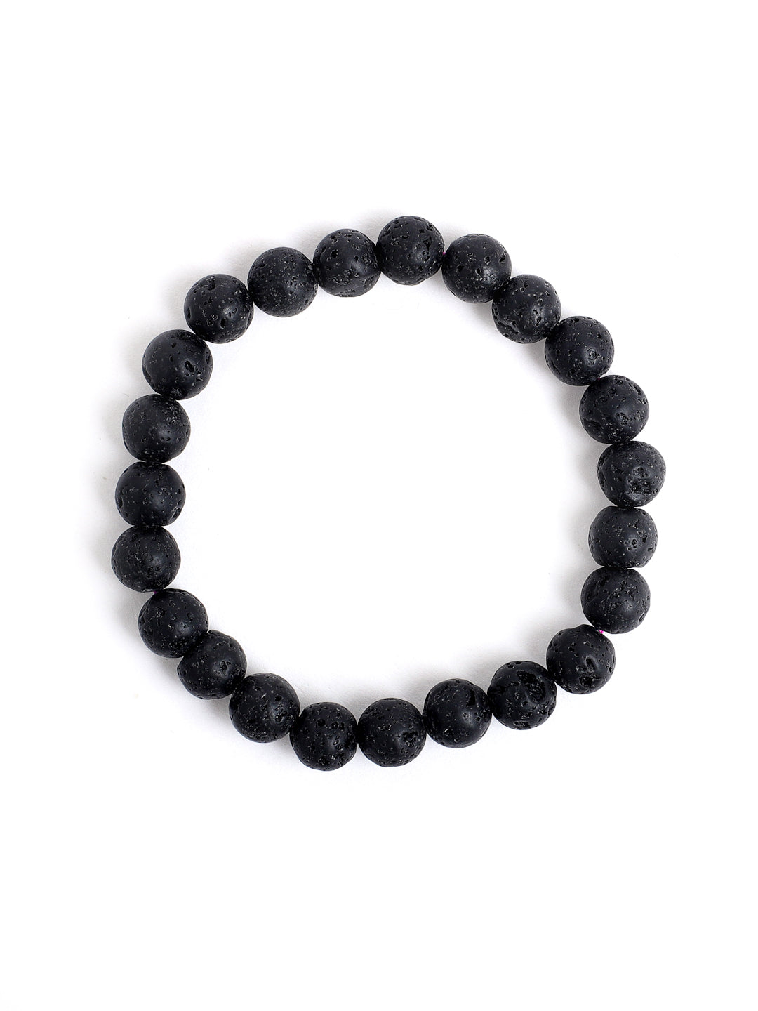Combo Of Lawa, Golden Pyrite And Tiger Eye Semi Precious Stone Bracelet