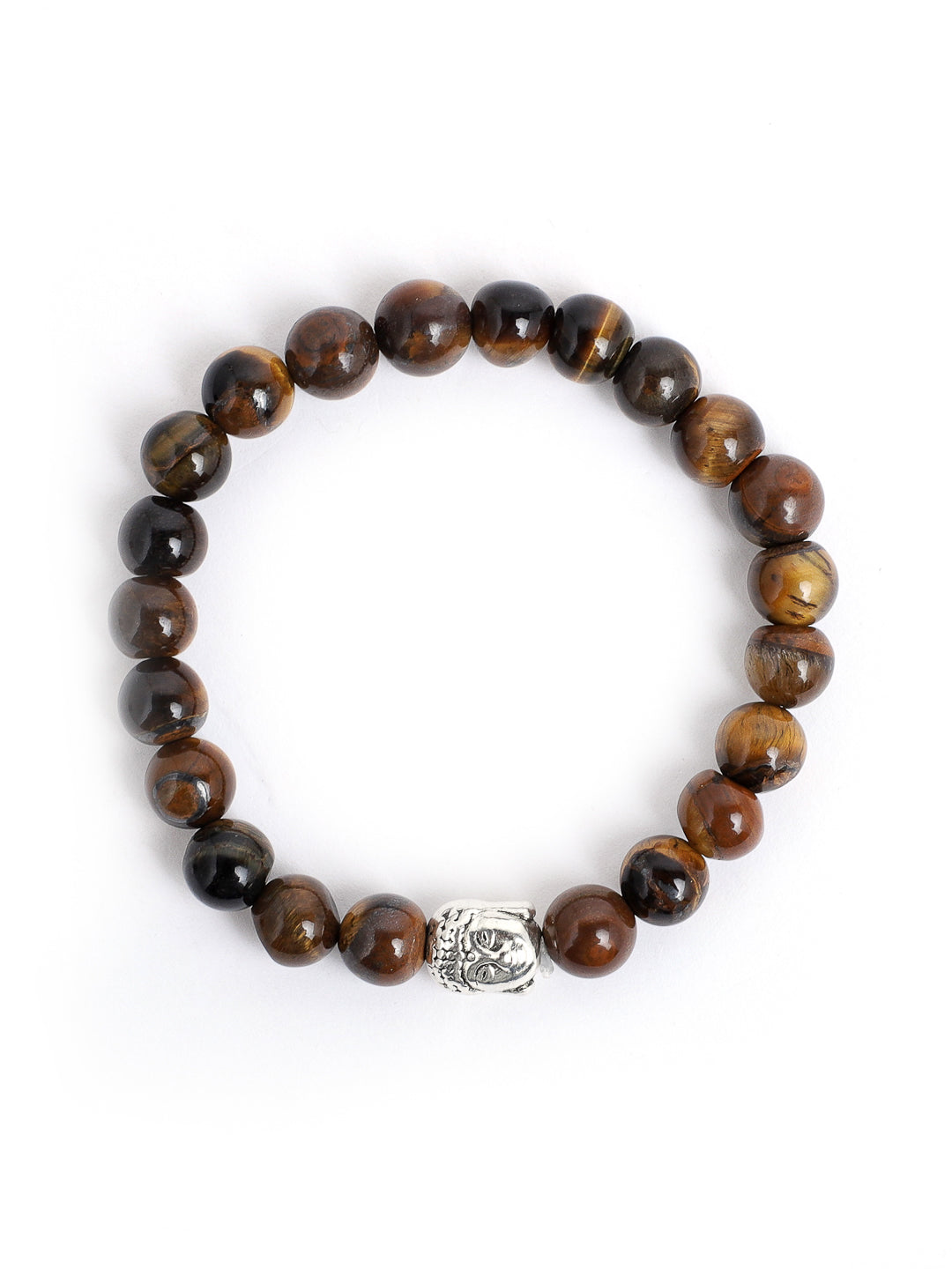 Combo Of Tiger Eye And Golden Pyrite Semi Precious Stone Bracelet