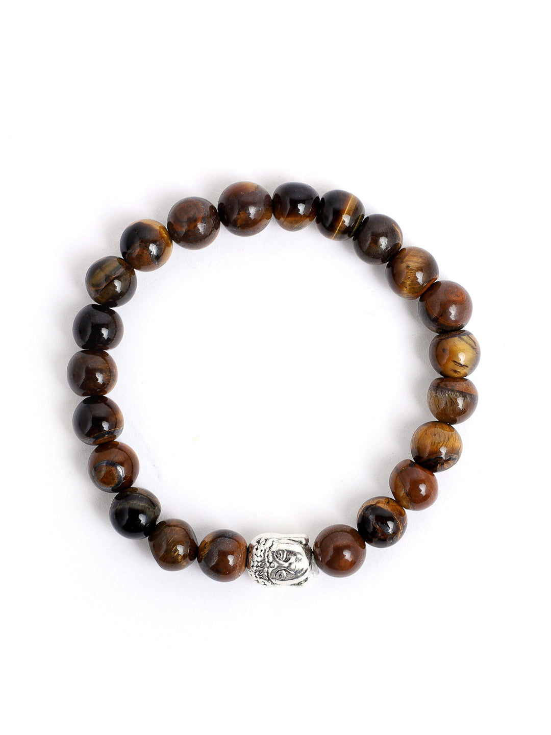 Combo Of Tiger Eye And Rose Quartz Semi Precious Stone Bracelet