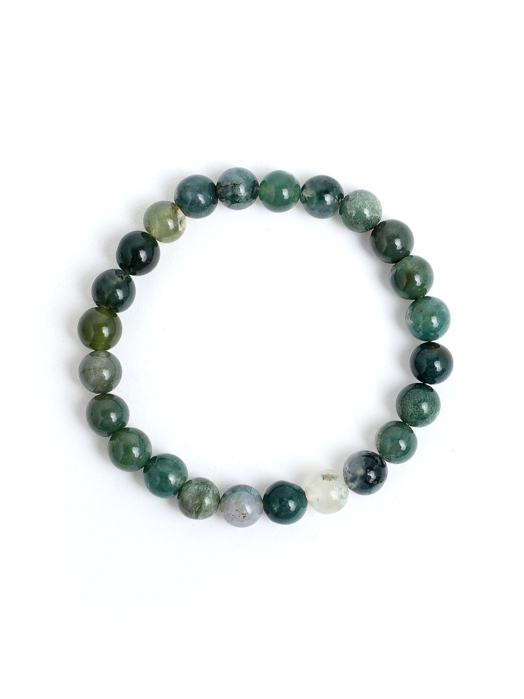 Combo Of Amazonite And Mos Agate Semi Precious Stone Bracelet
