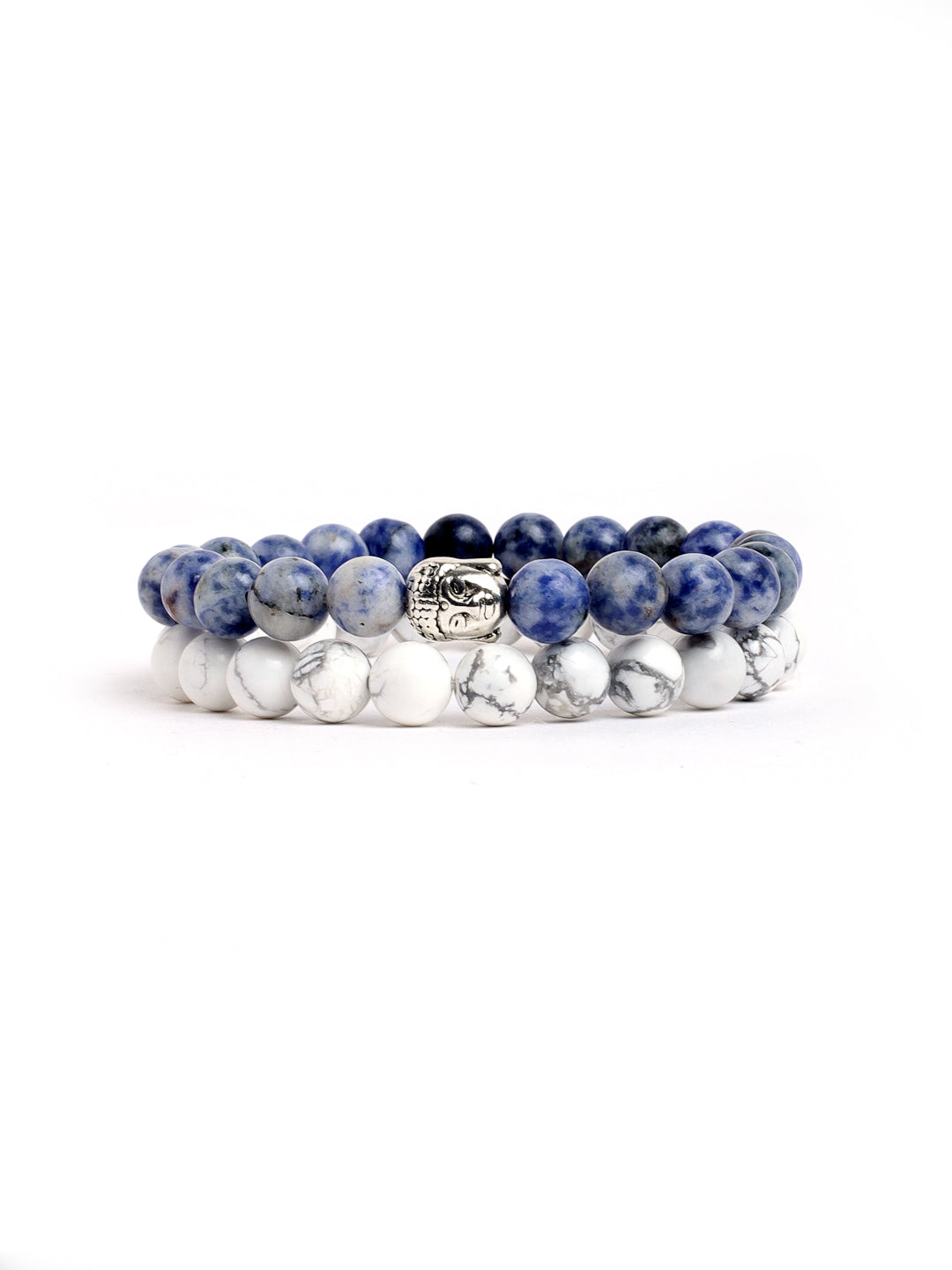 Combo Of Howlite And Sodolite Semi Precious Stone Bracelet