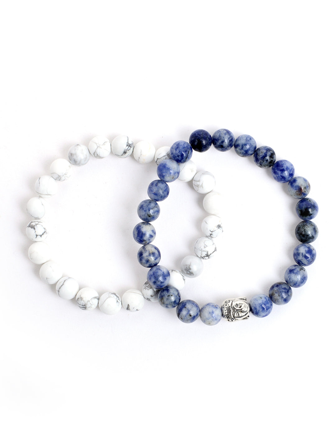 Combo Of Howlite And Sodolite Semi Precious Stone Bracelet