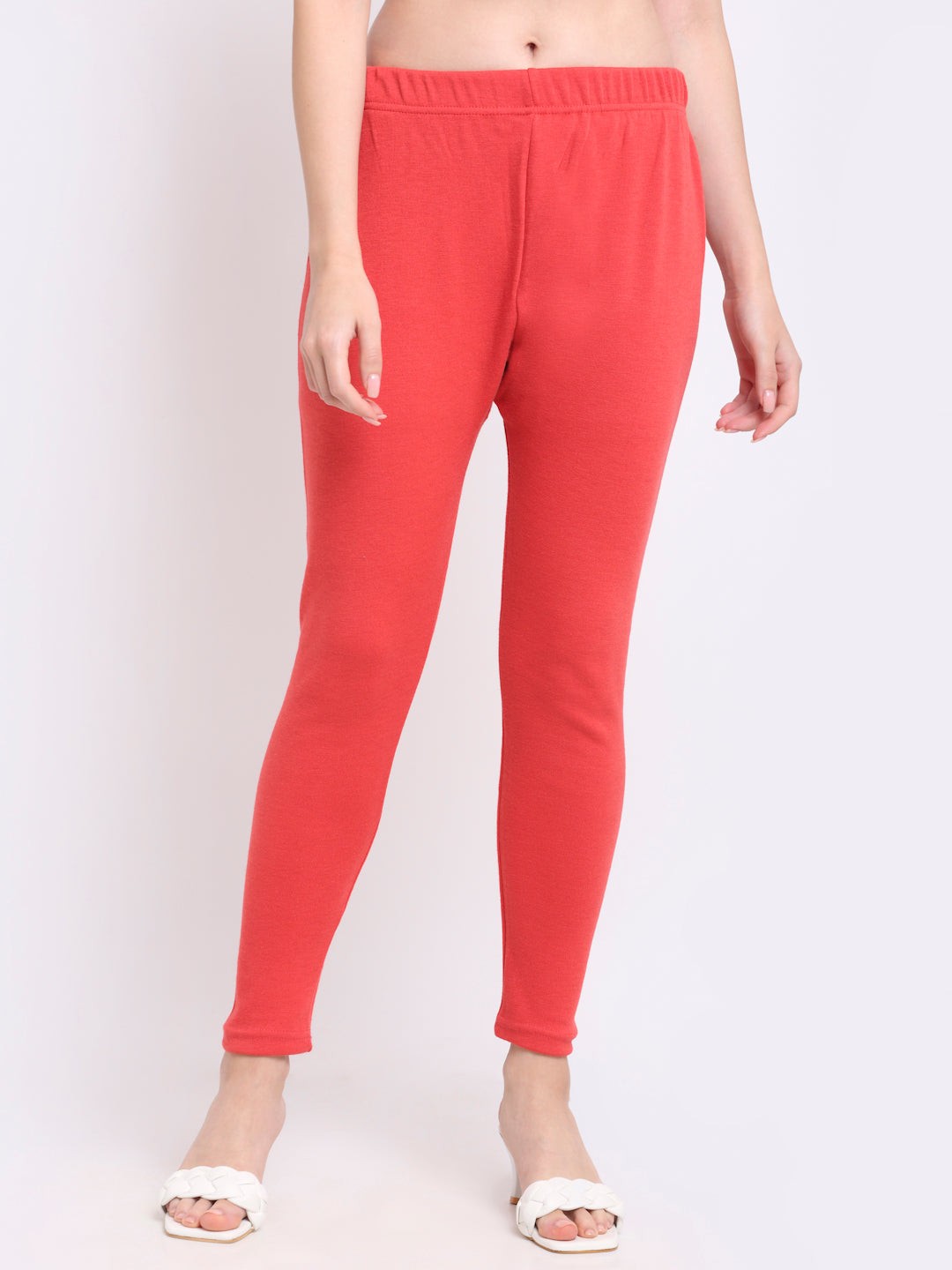 Peach Woolen Ankle-Length Legging