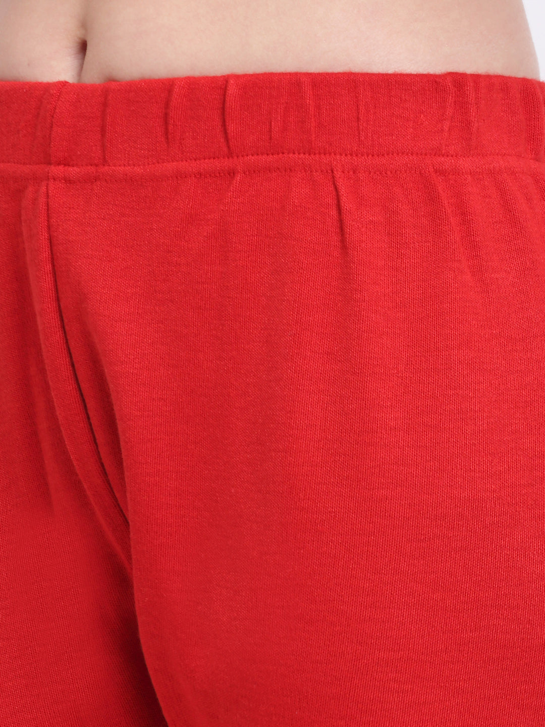 Red Woolen Ankle-Length Legging