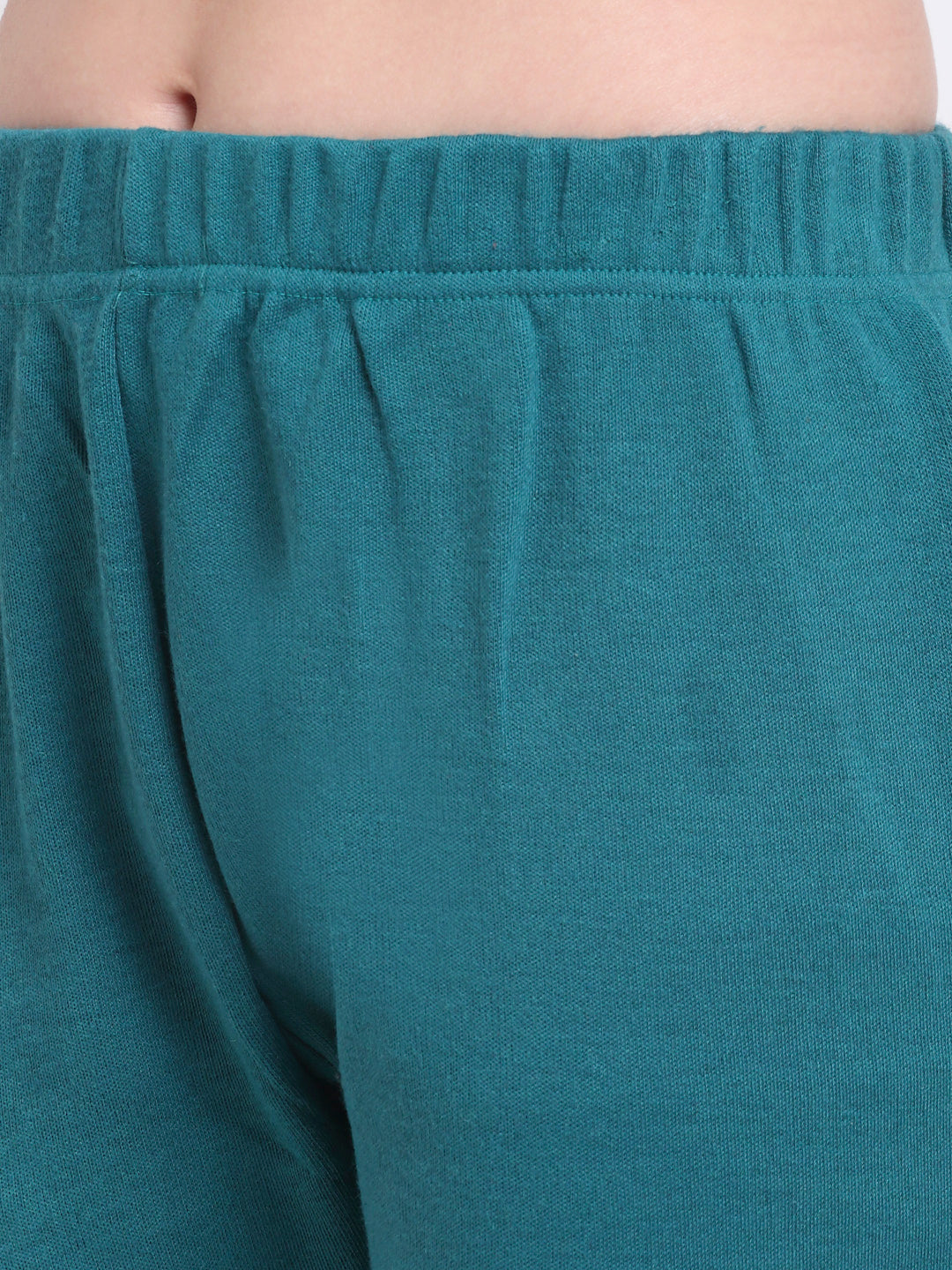 Turquoise Blue Woolen Ankle-Length Legging