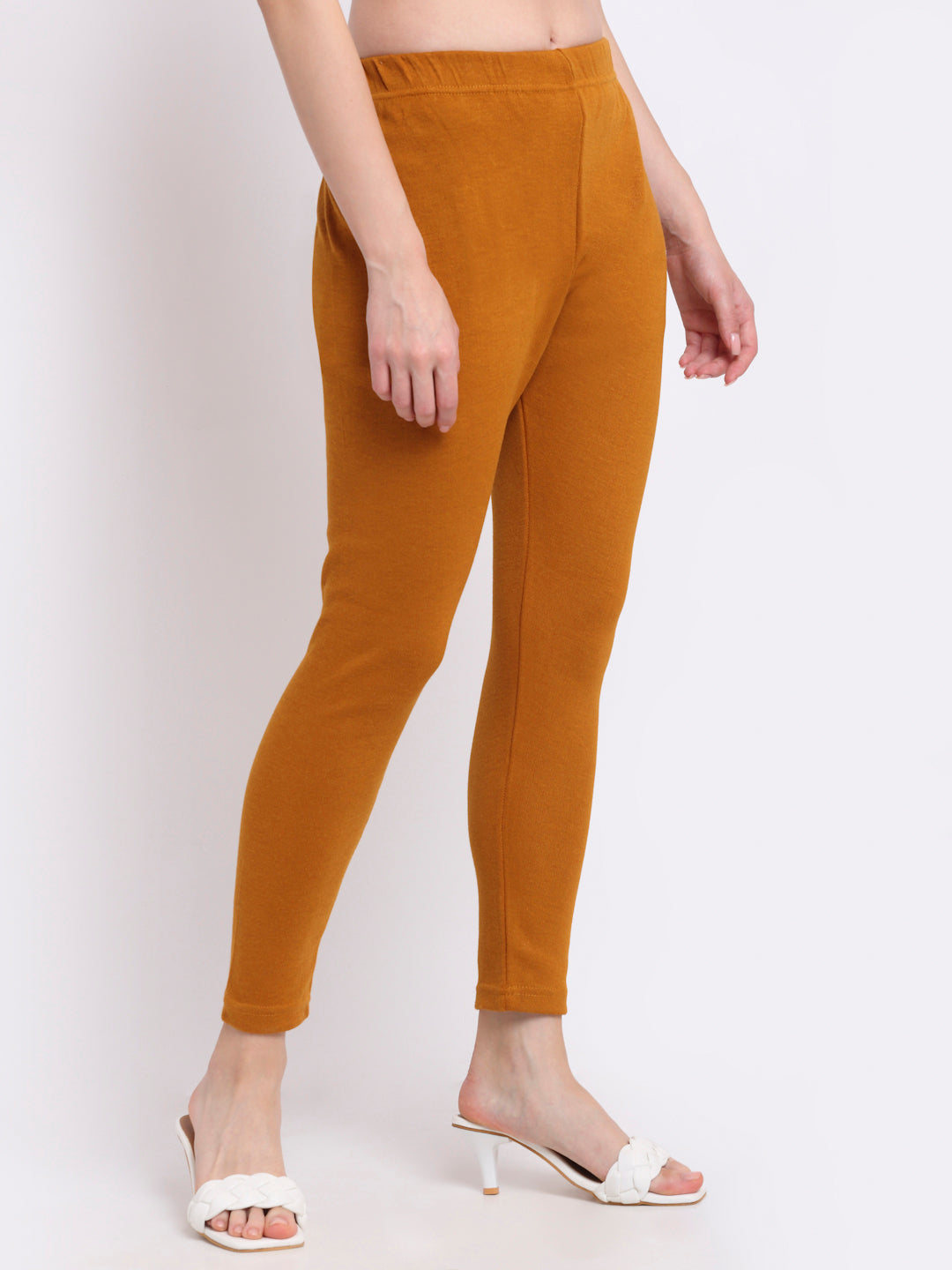 Mustard Woolen Ankle-Length Legging