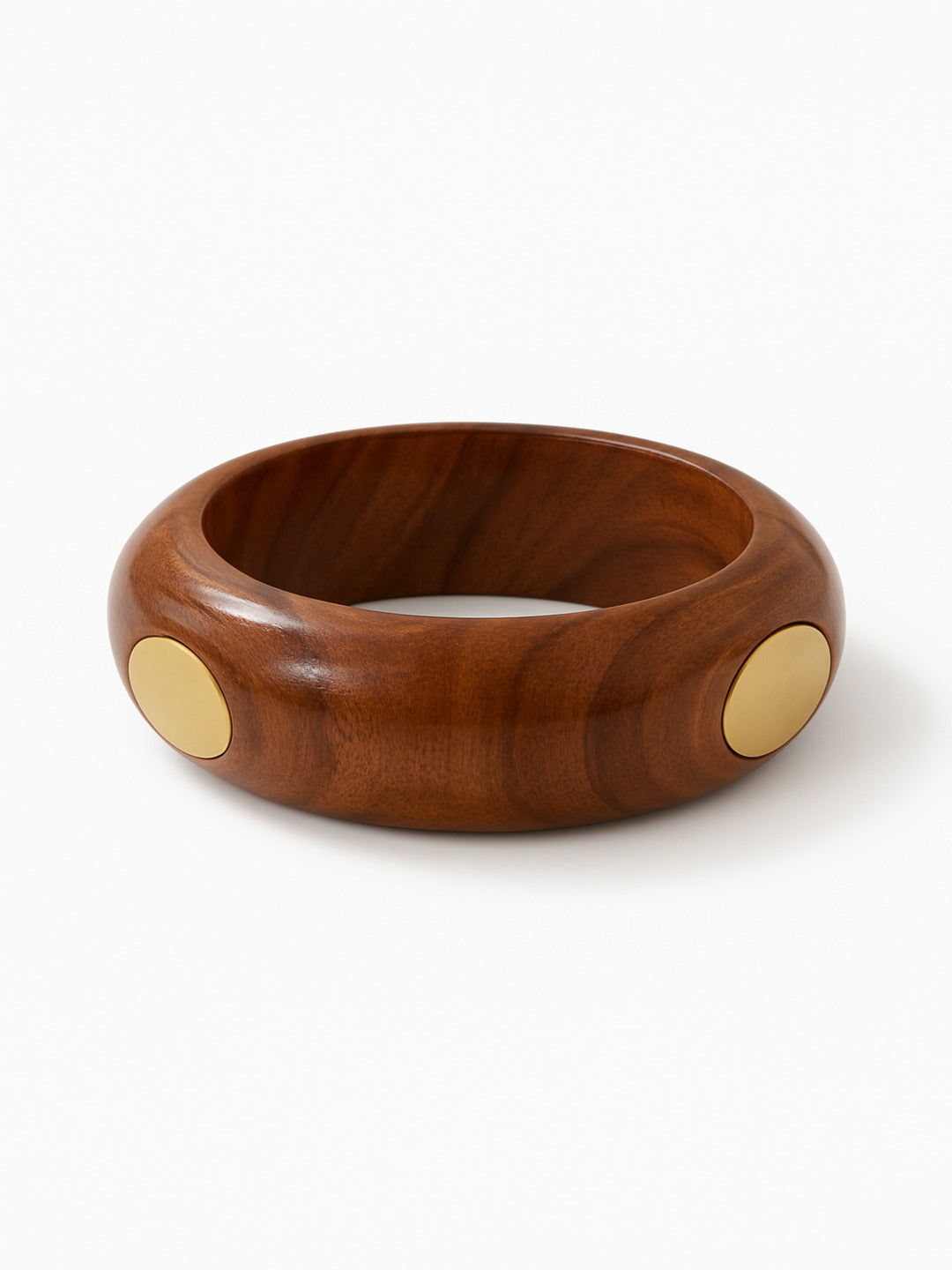 Tashan Wooden & Brass Bangles-Set of 3