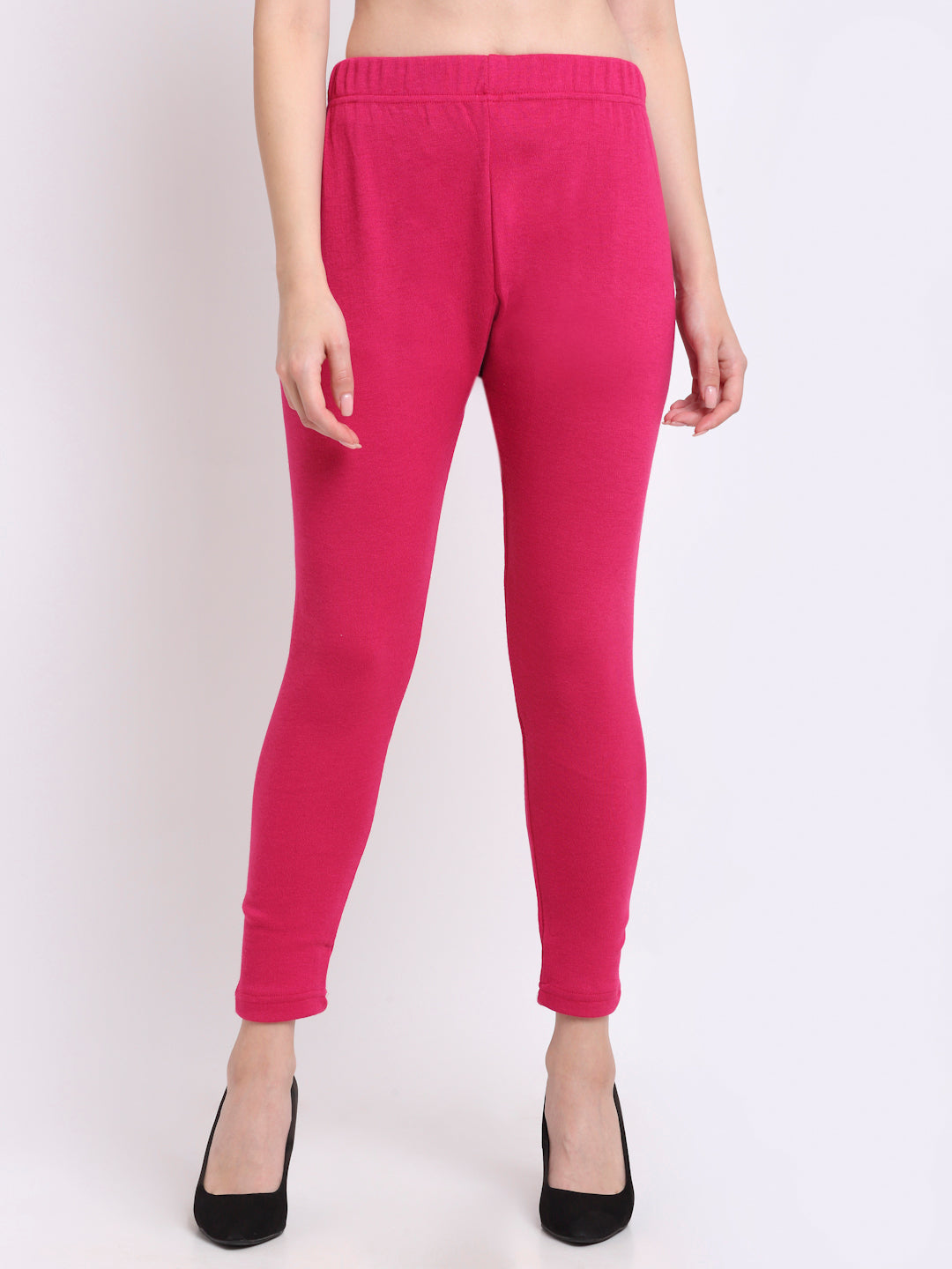 Hot Pink Woolen Ankle-Length Legging
