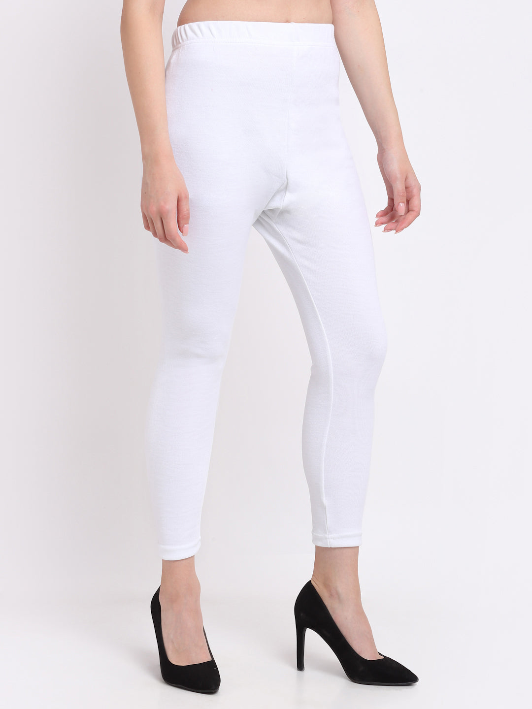 White Woolen Ankle-Length Legging