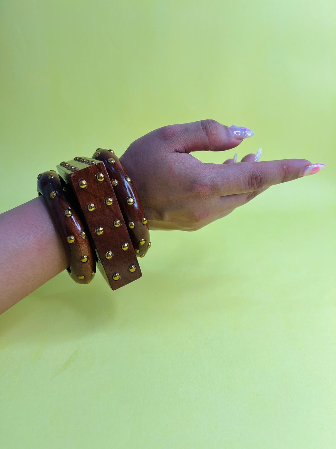 Sookhi Mitti Wooden Bangles-Set of 3
