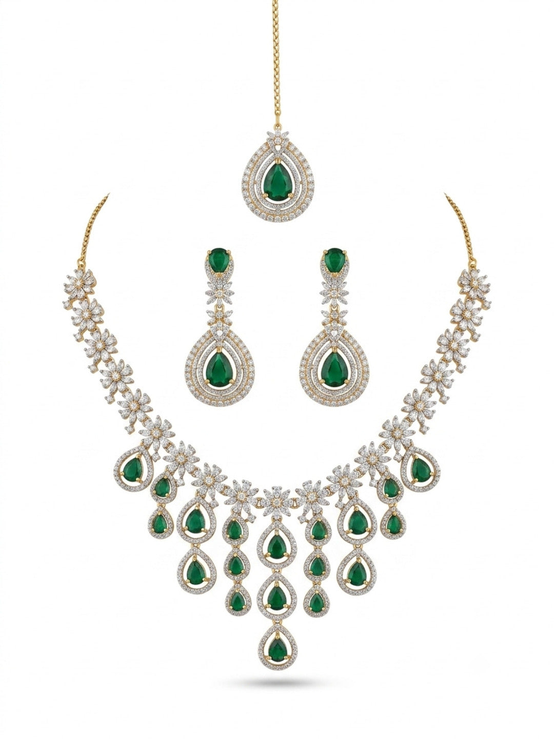 Nora Royals AD Jewellery Set with Mangtika