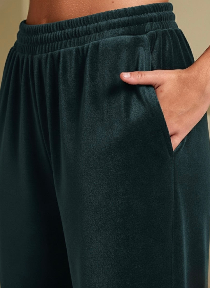 Bottle Green Velvet Butter Soft Lounge Pant