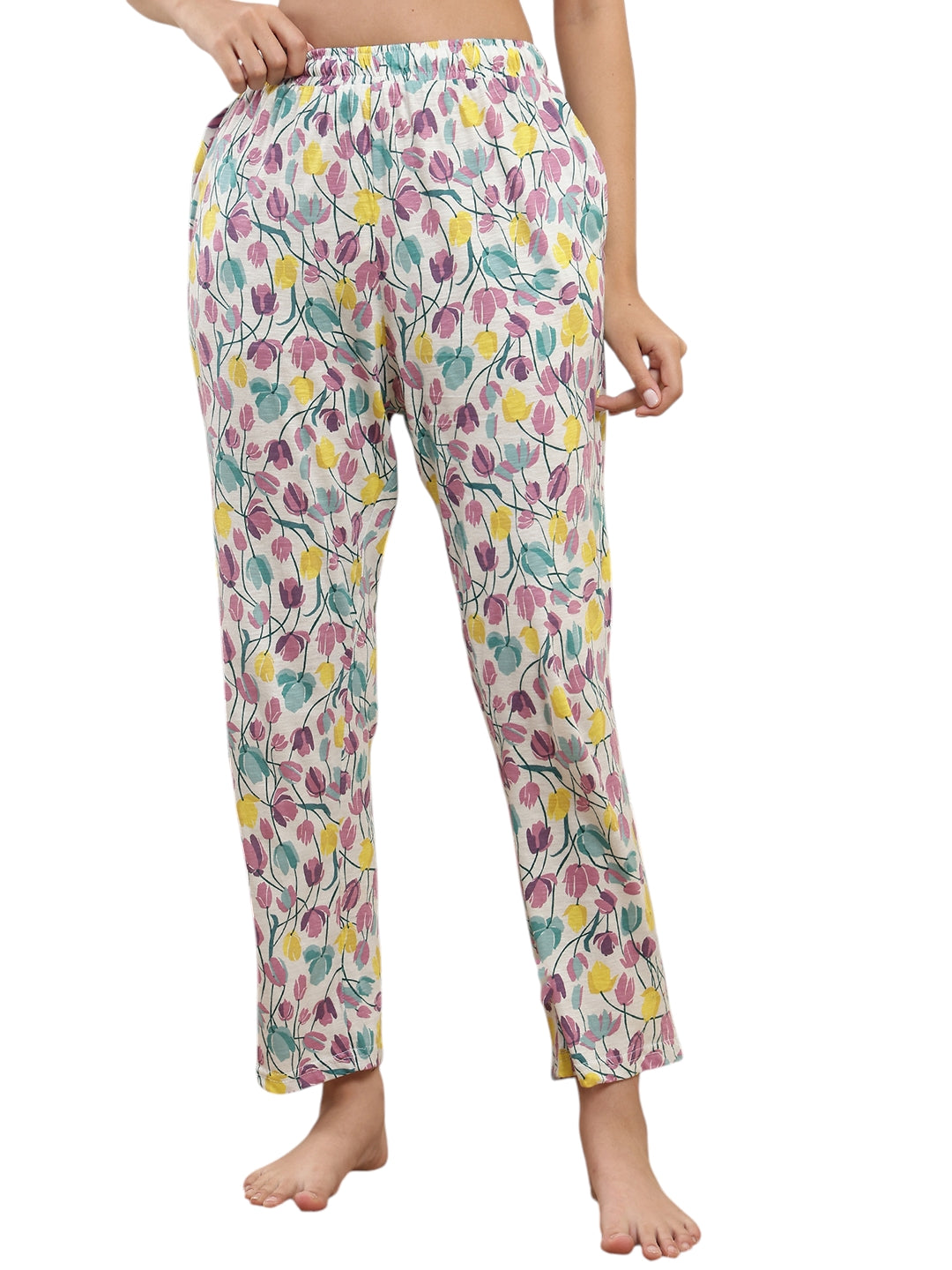 Pastel Tulip Printed Cotton Lounge Pant