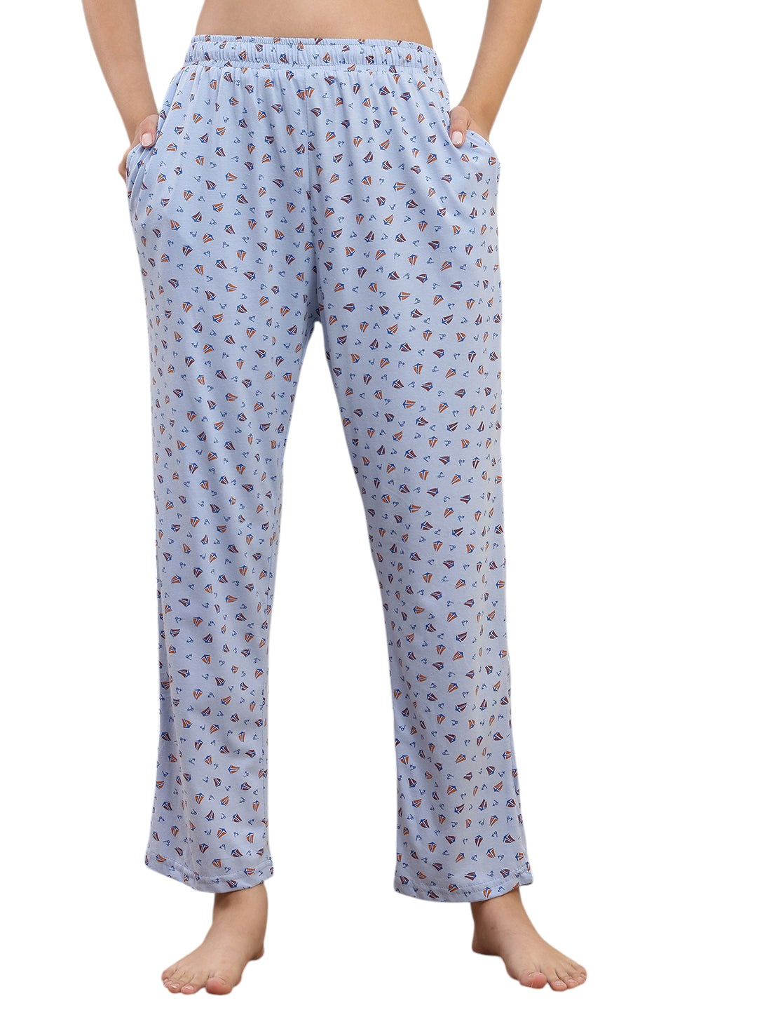 Mini Boats Printed Cotton Lounge Pant