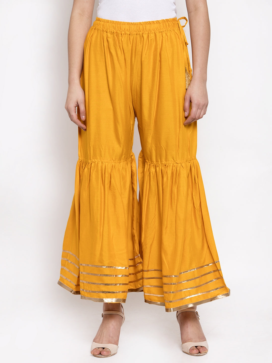 Dark Yellow Rayon Sharara