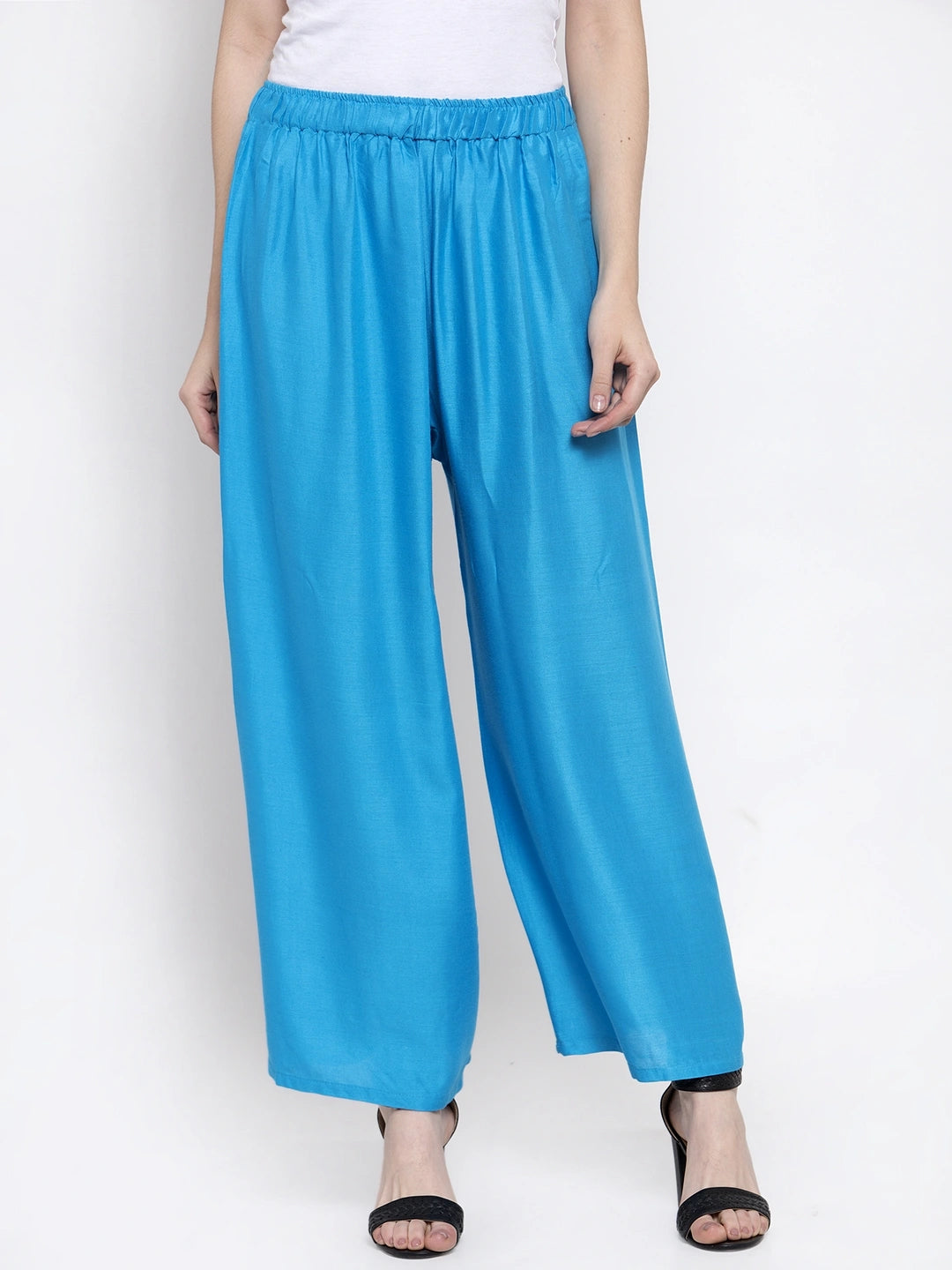 Firozi Solid Rayon Palazzo