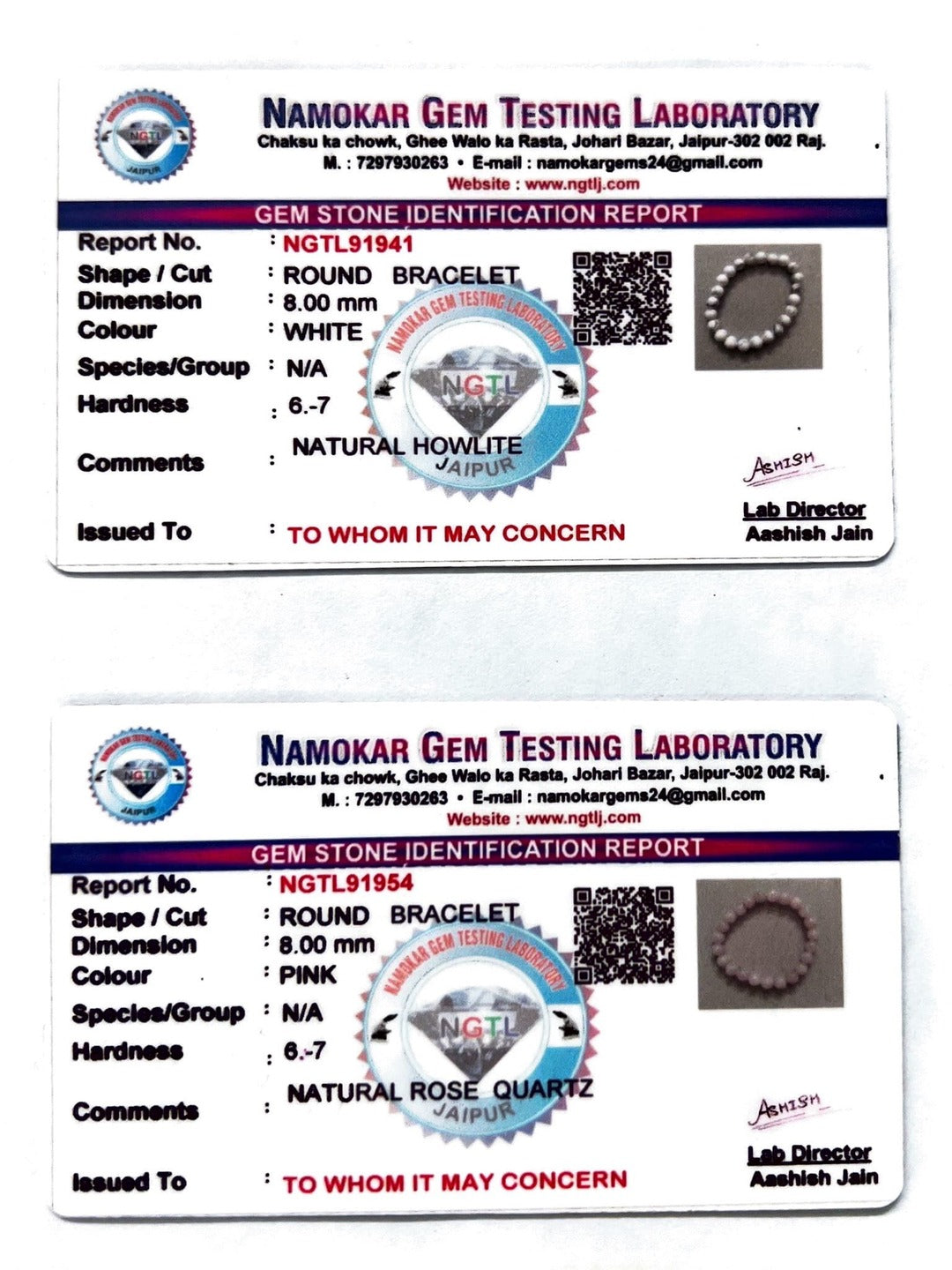 Combo Of Howlite And Rose Quartz Semi Precious Stone Bracelet