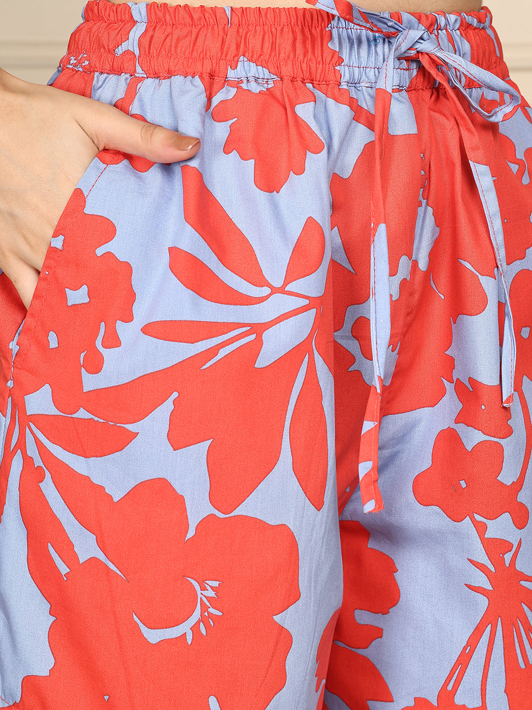 Hibiscus Bloom Poplin Shorts Set