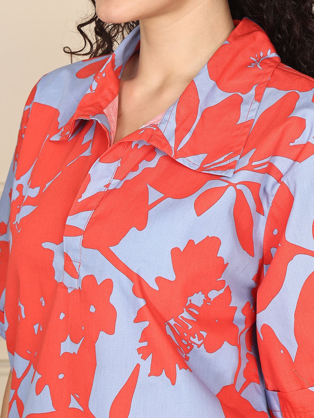 Hibiscus Bloom Poplin Shorts Set
