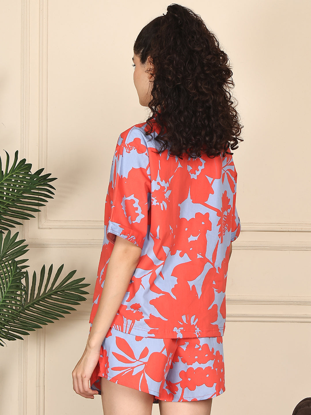 Hibiscus Bloom Poplin Shorts Set