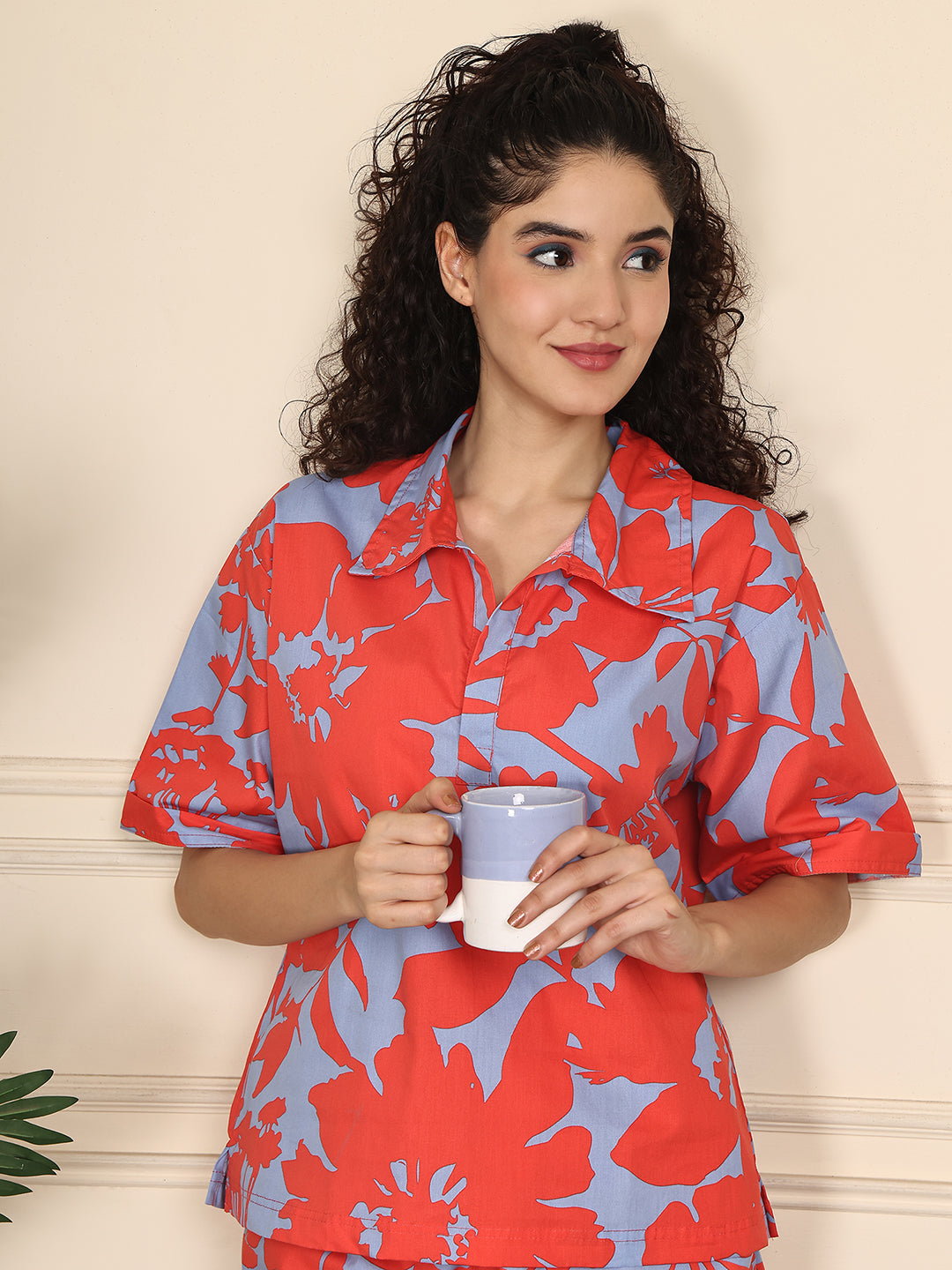 Hibiscus Bloom Poplin Shorts Set