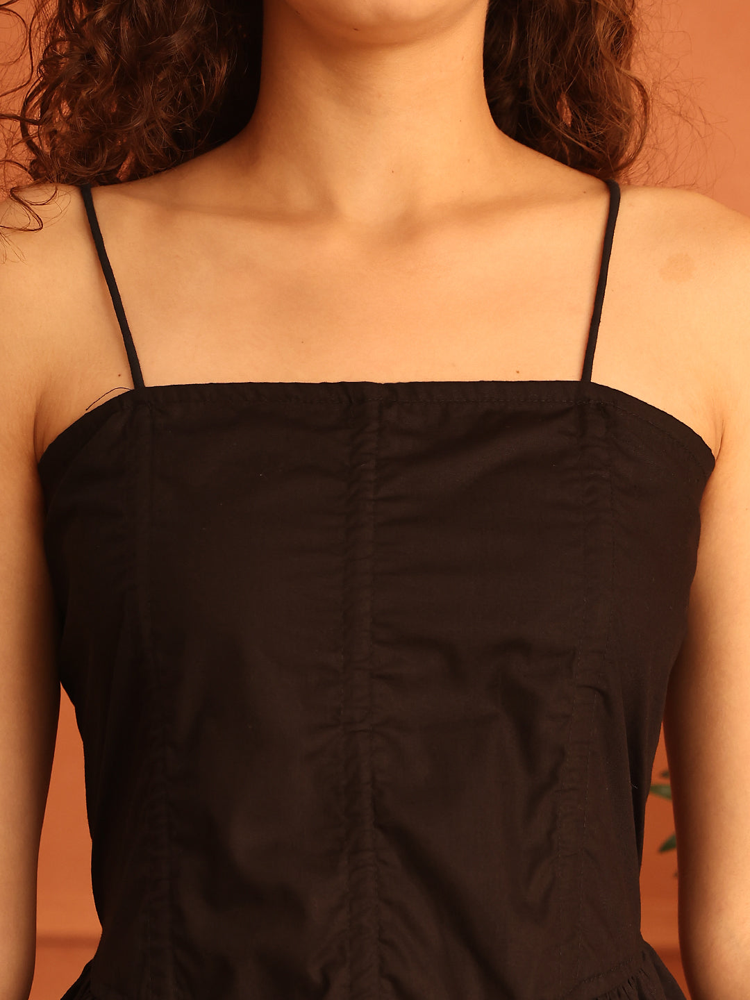 Black Cotton Corset Dress