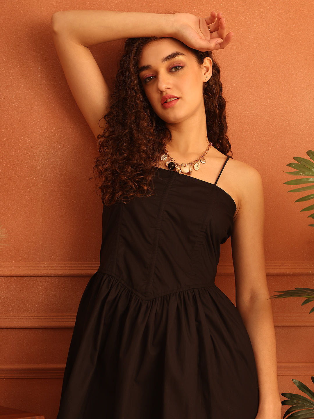 Black Cotton Corset Dress