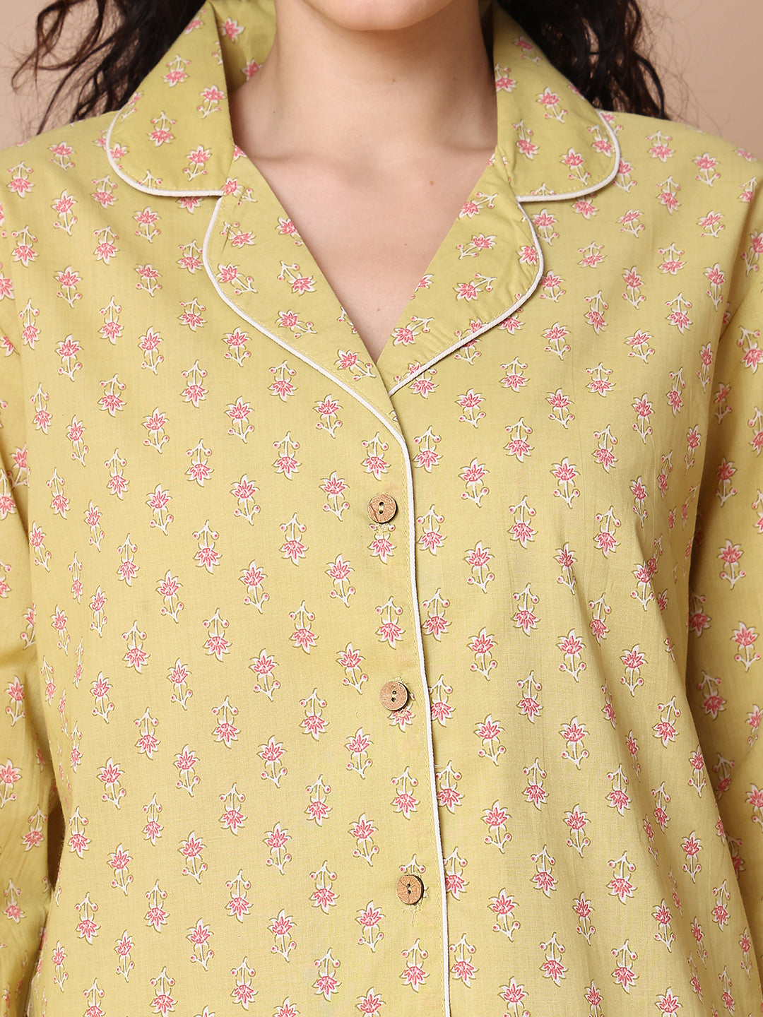 Nimbu Collar Night Suit
