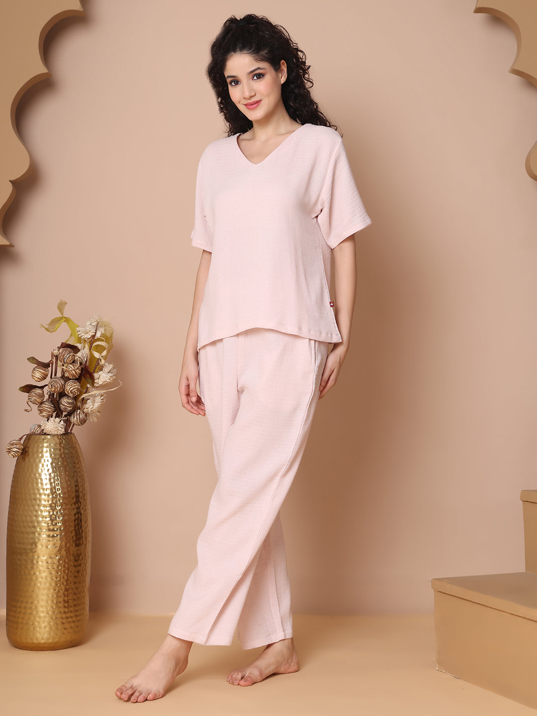 Blush Cloud Double Cloth Cotton Co-ord Set