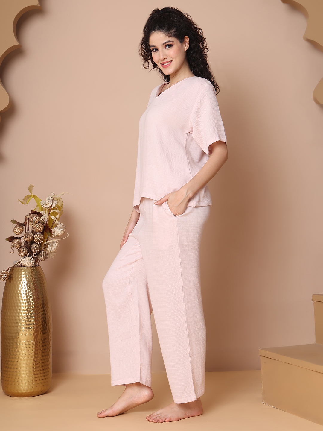 Blush Cloud Double Cloth Cotton Co-ord Set