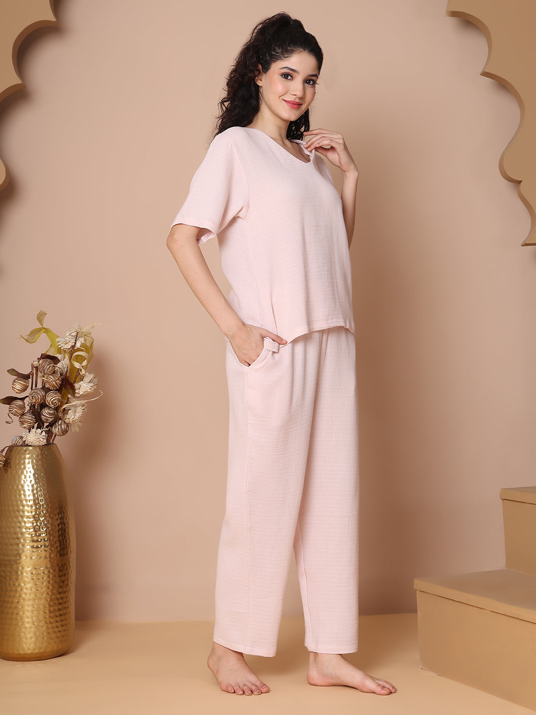 Blush Cloud Double Cloth Cotton Co-ord Set