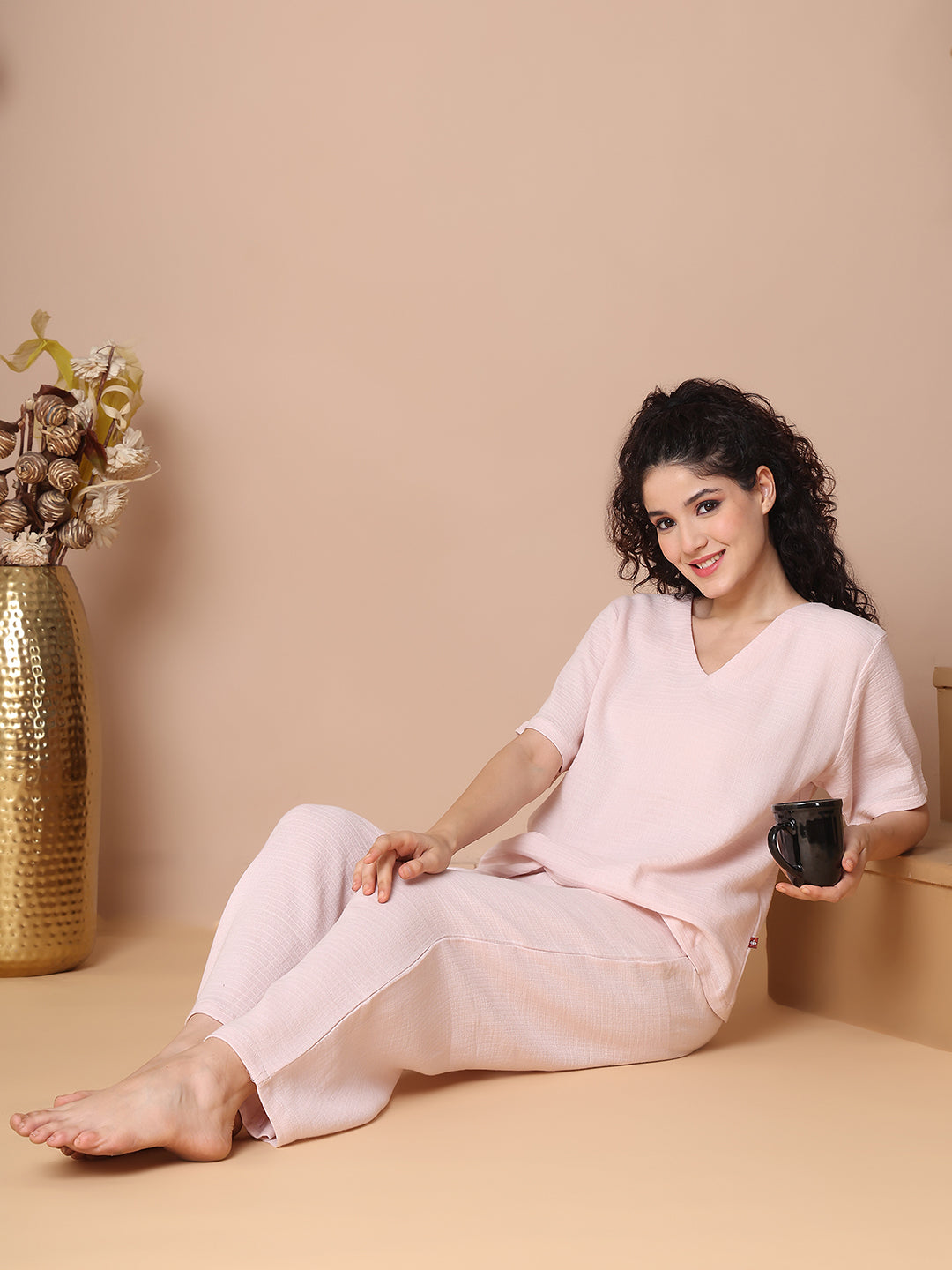 Blush Cloud Double Cloth Cotton Co-ord Set