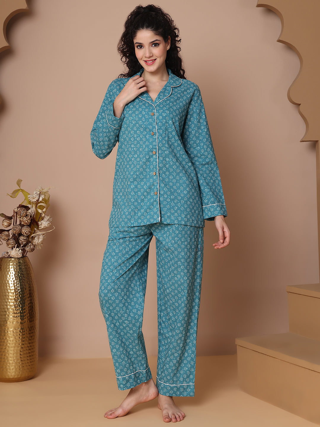 Saanjh Collar Night Suit