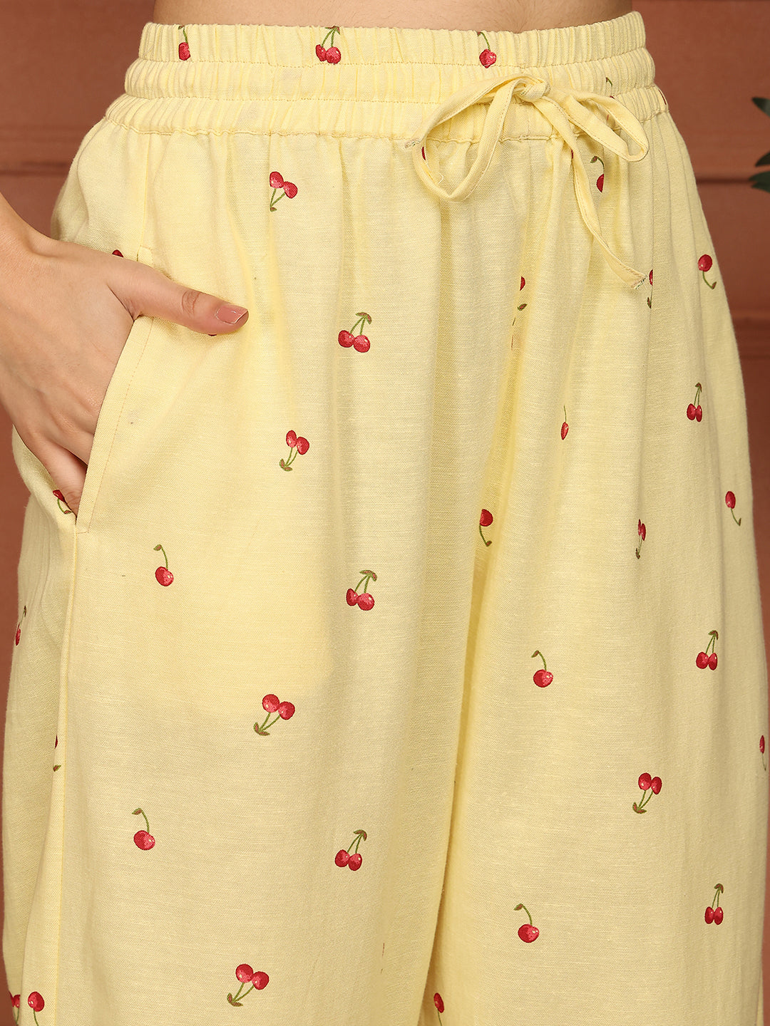 Lemon Cherry Peplum Co-ord Set