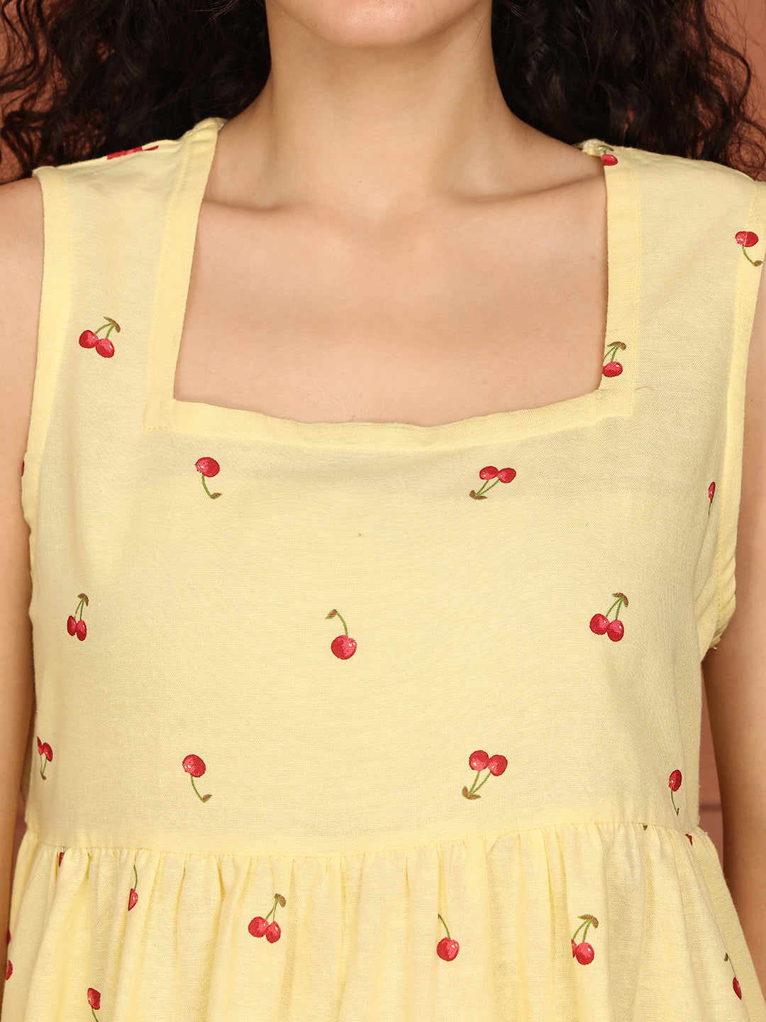 Lemon Cherry Peplum Co-ord Set