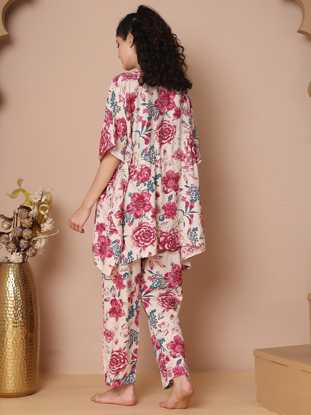 White Garden Rayon Kaftan