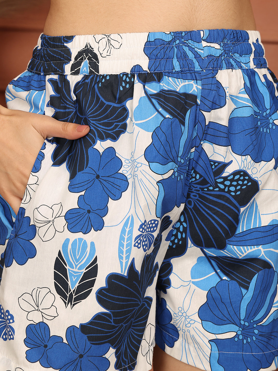 Blue Bloom Peplum Co-ord Set