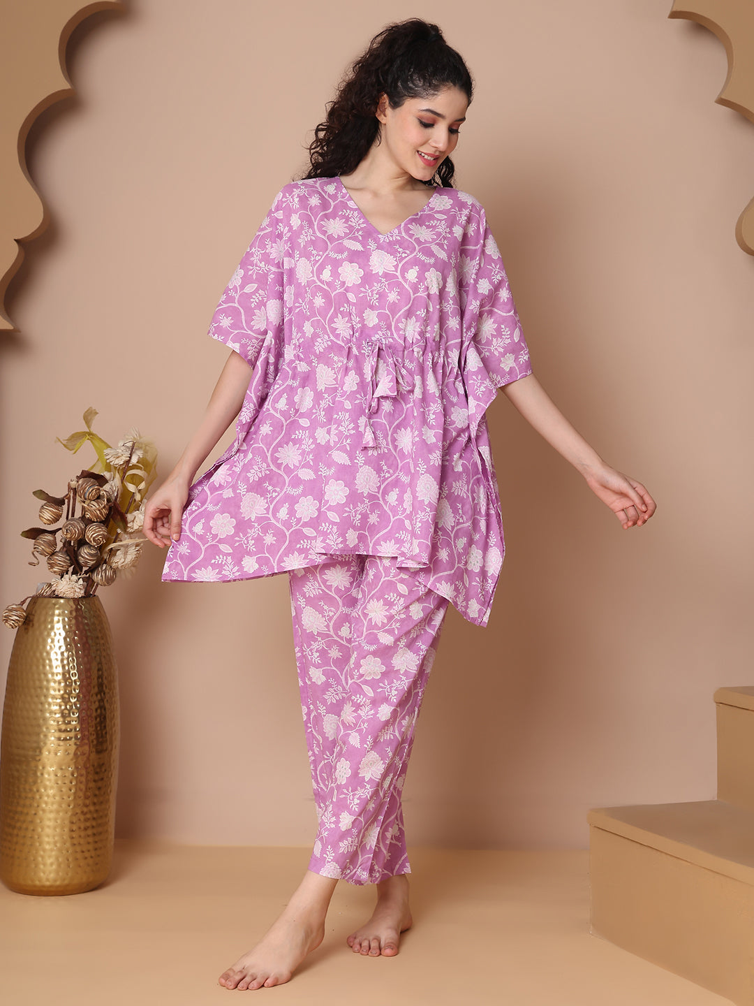 Lilac Jaal Cotton Kaftan
