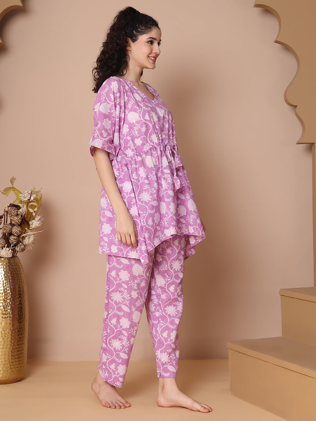 Lilac Jaal Cotton Kaftan