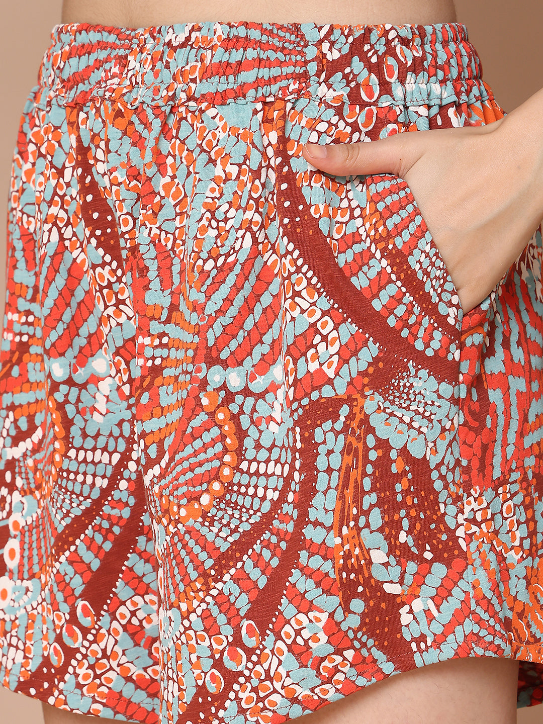 Tangerine Tides Knitted Lounge Shorts