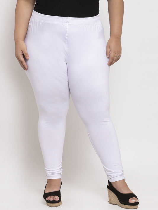 White Ankle Length Plus Legging