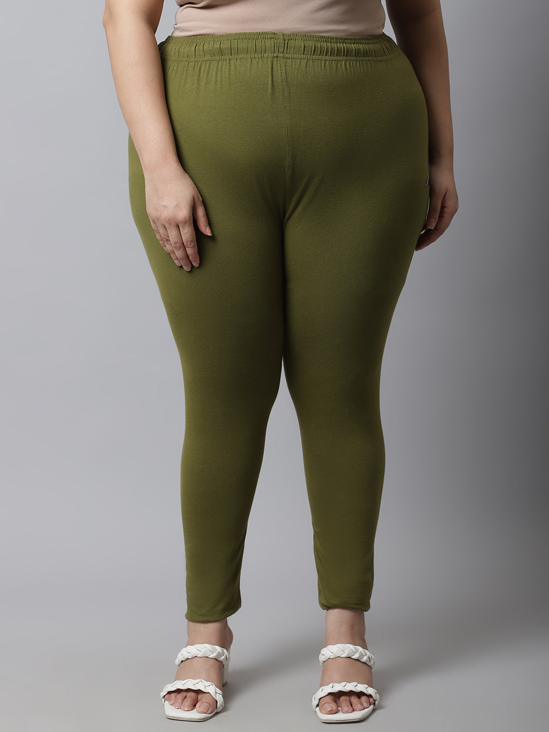 Olive Ankle Length Plus Legging